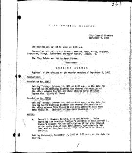 City Council Meeting Minutes, September 9, 1980