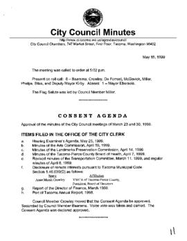 City Council Meeting Minutes, May 18, 1999