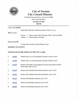 City Council Meeting Minutes, November 19, 2019