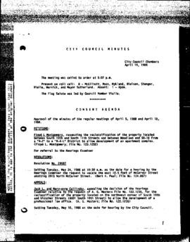 City Council Meeting Minutes, April 19, 1988