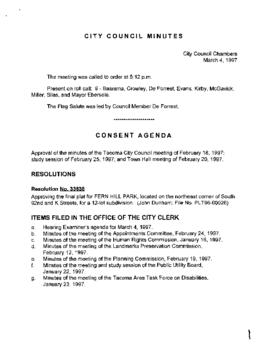 City Council Meeting Minutes, March 4, 1997