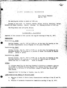 City Council Meeting Minutes, May 31, 1977