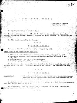 City Council Meeting Minutes, September 7, 1976