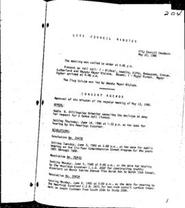 City Council Meeting Minutes, May 20, 1980