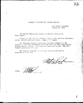 City Council Meeting Minutes, Special, January 31, 1978