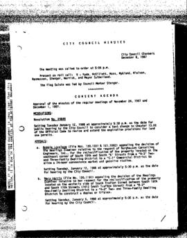 City Council Meeting Minutes, December 8, 1987