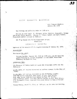 City Council Meeting Minutes, January 23, 1979