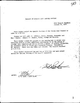 City Council Meeting Minutes, Special, January 24, 1978