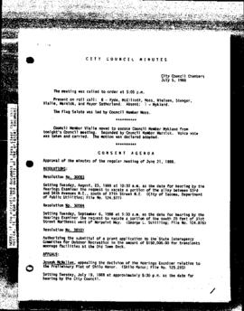 City Council Meeting Minutes, July 5, 1988