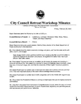 City Council Meeting Minutes, February 22, 2002