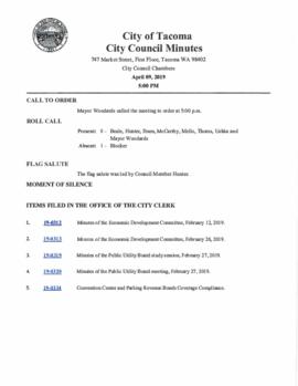 City Council Meeting Minutes, April 9, 2019