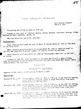 City Council Meeting Minutes, March 9, 1976