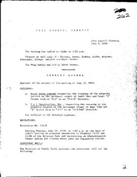 City Council Meeting Minutes, July 5, 1978