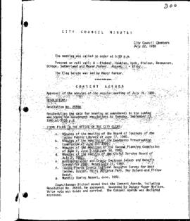 City Council Meeting Minutes, July 22, 1980