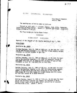 City Council Meeting Minutes, July 8, 1980