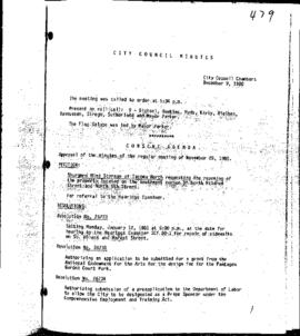 City Council Meeting Minutes, December 9, 1980