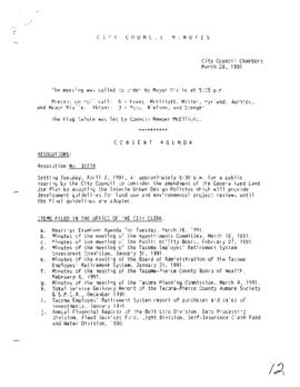 City Council Meeting Minutes, March 26, 1991