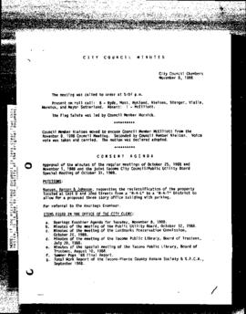 City Council Meeting Minutes, November 8, 1988