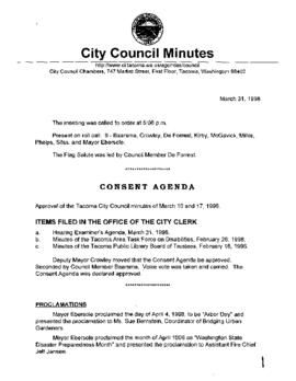 City Council Meeting Minutes, March 31, 1998