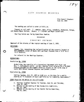 City Council Meeting Minutes, June 14, 1983