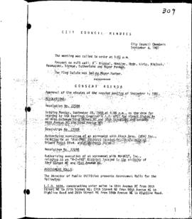 City Council Meeting Minutes, September 8, 1981