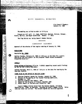 City Council Meeting Minutes, January 19, 1988