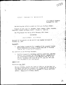 City Council Meeting Minutes, December 19, 1978