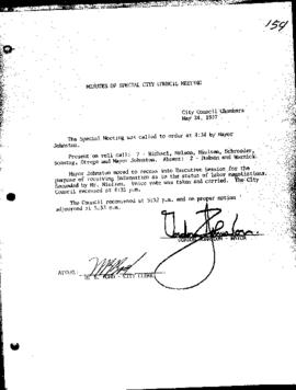 City Council Meeting Minutes, Special, May 24, 1977