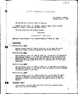 City Council Meeting Minutes, April 7, 1981