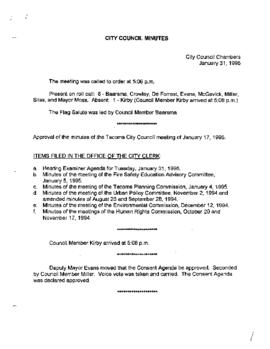 City Council Meeting Minutes, January 31, 1995