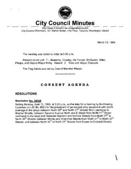 City Council Meeting Minutes, March 23, 1999