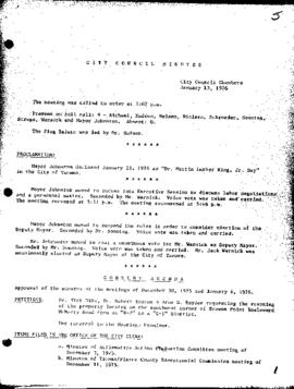 City Council Meeting Minutes, January 13, 1976
