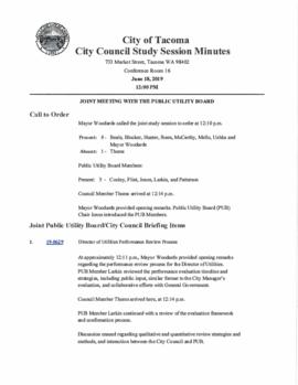 City Council Study Session Minutes, June 18, 2019