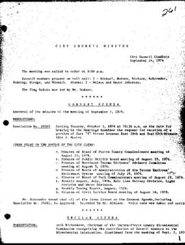 City Council Meeting Minutes, September 14, 1976