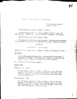 City Council Meeting Minutes, March 6, 1979