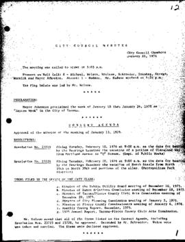 City Council Meeting Minutes, January 20, 1976