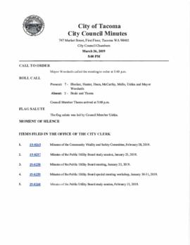 City Council Meeting Minutes, March 26, 2019