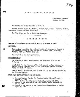 City Council Meeting Minutes, October 11, 1983