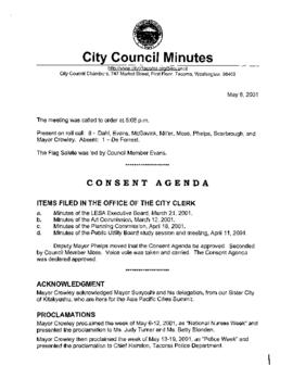 City Council Meeting Minutes, May 8, 2001