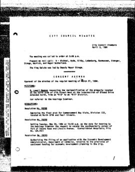 City Council Meeting Minutes, April 3, 1984