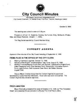 City Council Meeting Minutes, October 6, 1998