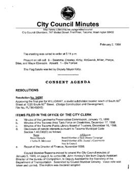 City Council Meeting Minutes, February 2, 1999