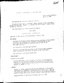 City Council Meeting Minutes, June 13, 1978