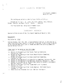 City Council Meeting Minutes, March 19, 1991