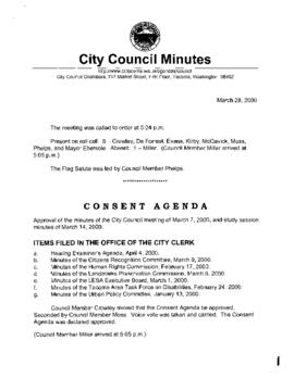 City Council Meeting Minutes, March 28, 2000
