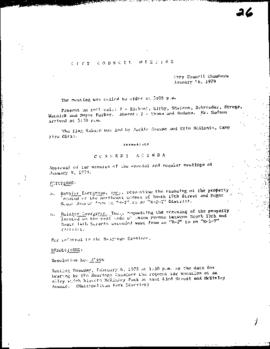 City Council Meeting Minutes, January 16, 1979