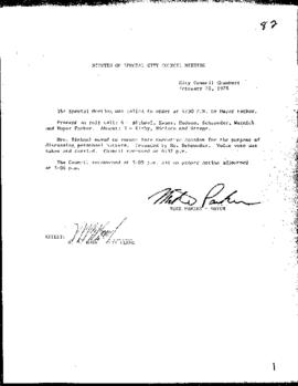 City Council Meeting Minutes, Special, February 28, 1978
