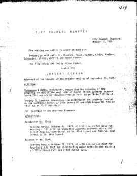 City Council Meeting Minutes, October 2, 1979