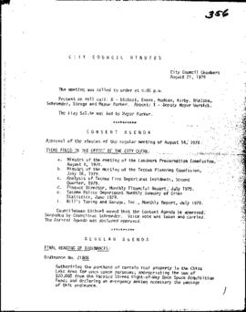 City Council Meeting Minutes, August 21, 1979