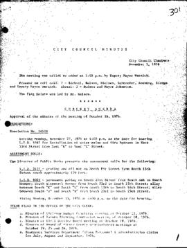 City Council Meeting Minutes, November 3, 1976
